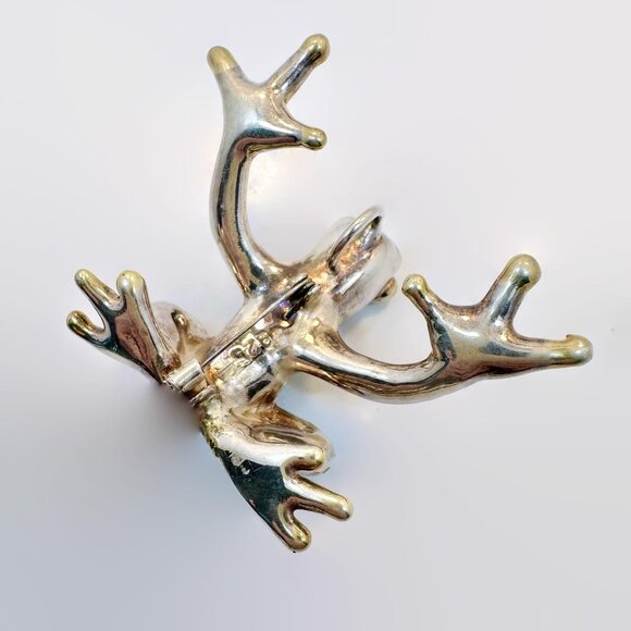 Frog Pendant, Sterling Silver, Vintage: Electroform Dimensional Tree Frog Large - Picture 6 of 7